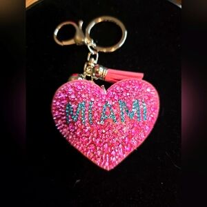 Miami Rhinestone Heart – Sparkly Bling Bag Charm And Keychain